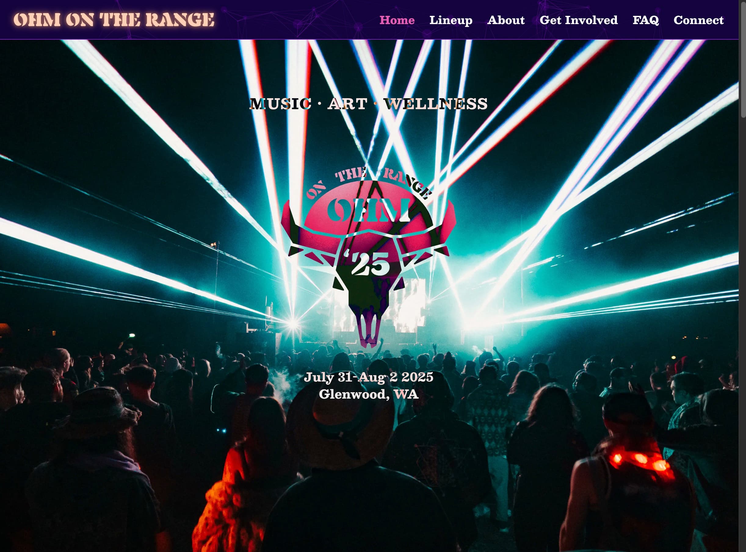 Hero section of the Ohm on the Range website